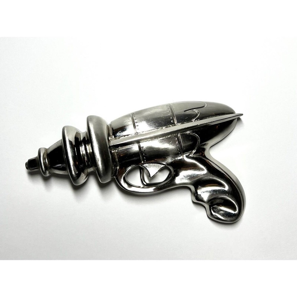 Rock Rebel Ray Gun Belt Buckle Silver - Space Costume ComicCon Fashion Women Men
